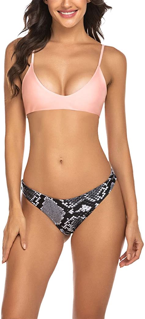 Adome Women Bikini Set Tummy Control Swimsuit Two Piece High Waist