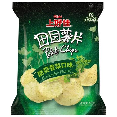 Чипсы Oishi Potato Chips Coriander со вкусом кориандра 40г, в наличии ...