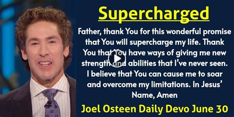 Joel Osteen June 30 2023 Daily Devotional Supercharged