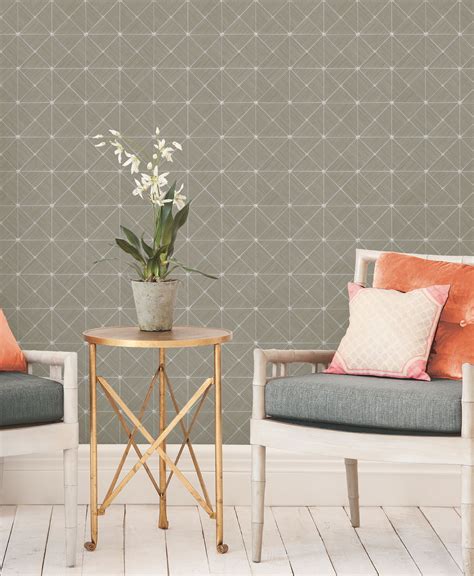 Double Diamonds Taupe Peel & Stick Wallpaper by York Wall | Decorilla