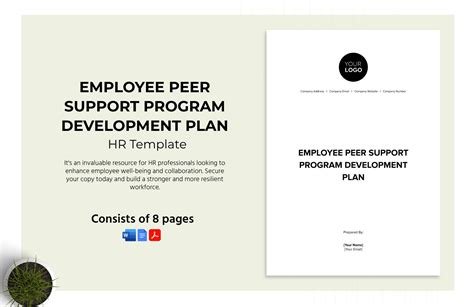 Employee Peer Support Program Development Plan Hr Template In Word Pdf