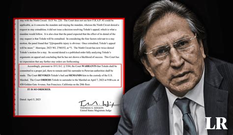 Alejandro Toledo Juez Ordena Que Se Entregue El 7 De Abril Tras