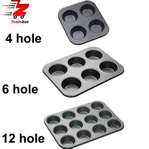 4 6 12 Cupcake Baking Tray Non Stick Masterclass Heavy Duty 4 6 12