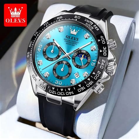 Olevs Reloj Anal Gico De Cuarzo Para Hombre Cron Grafo De Pulsera Resistente Al Agua Luminoso