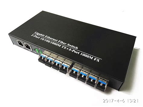 10 портов гигабитный волоконный коммутатор 2 порта RJ45+ 8 портов sfp ...