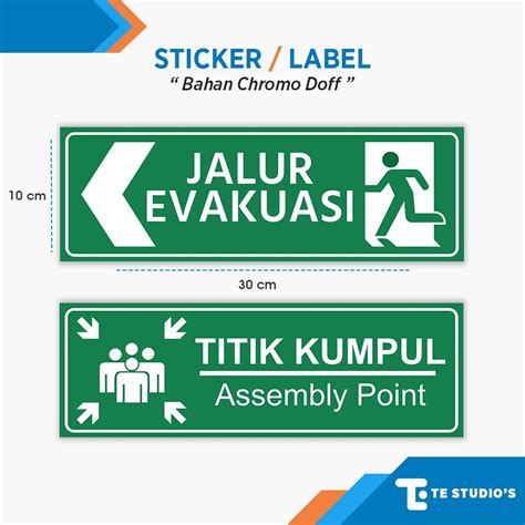 Jual Stiker Jalur Evakuasi Rambu Tanda Sign Titik Kumpul Label Sticker