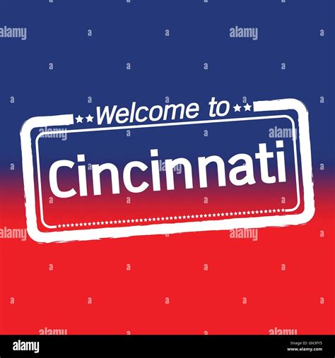 Welcome To Cincinnati City Illustration Design Stock Vector Image And Art