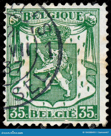 Stamp Shows Lion Of Belgium Editorial Stock Photo Image Of Paper