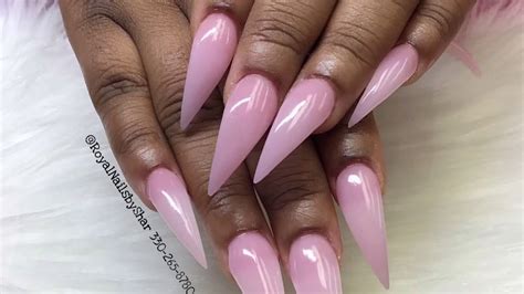 Perfect Pink Stiletto Nails YouTube