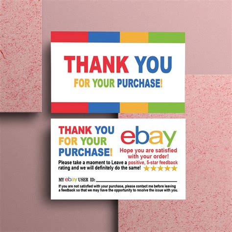 Ebay Thank You Cards Full Color 2 Side Printing Glossy Thick Etsy