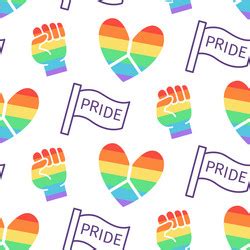 Gay Pride Seamless Pattern Lgbt Rights Background Vector Image