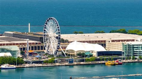 ferris wheel  navy pier  chicago aerial photography chicago