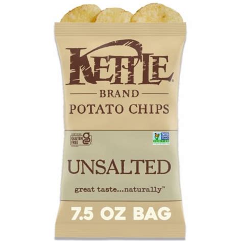 Kettle Brand Potato Chips Unsalted Kettle Chips, 7.5 oz - King Soopers