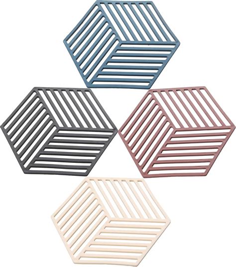Silicone Trivets For Hot Dishes Pcs Dishwasher Safe Non Slip Kitchen Silicone Hot Pads Trivet