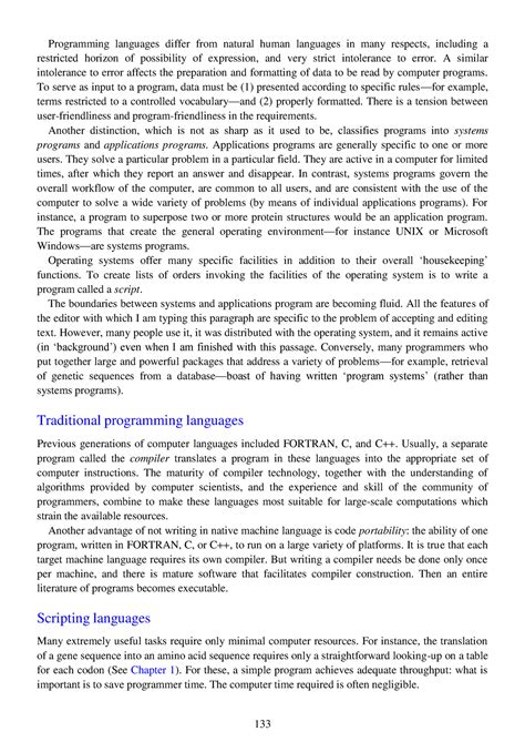 Introduction Of Bioinformatics Notes 34 Programming Languages