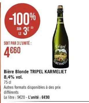 Promo Bière Blonde Tripel Karmeliet 8 4 Vol chez Géant iCatalogue fr