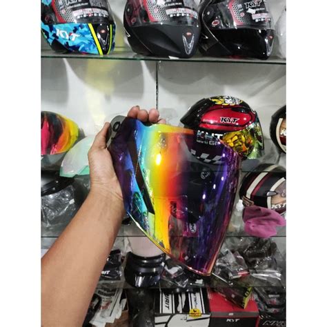 Jual Kaca Helm Visor Flat Venom Open Snail Rainbow Ungu Puple Sudah Pnp