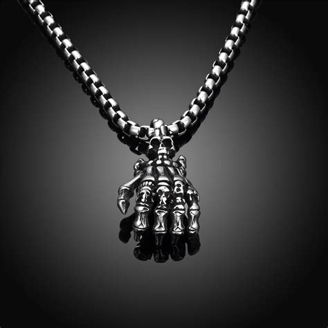 Punk Skull Pendants Necklace Men Boy Jewelry Stainless Steel Necklaces