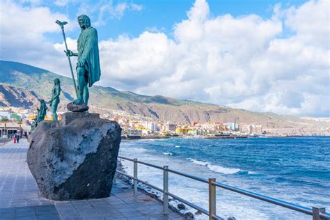 Statue Of Guanche Warrior At Candelaria Tenerife Canary Islands