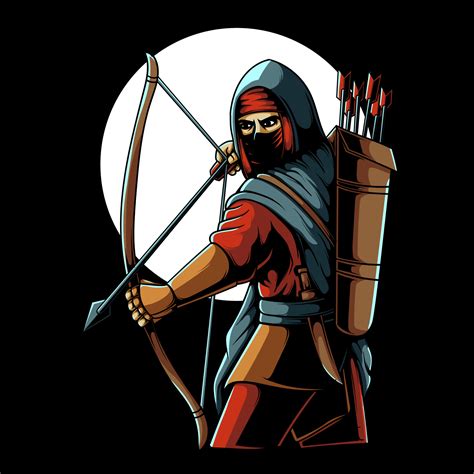 Arabian Muslim Warrior Holding Arrow Vector Illustration 11203683