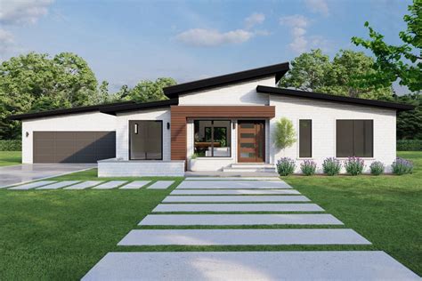 Bed Modern House Plan Under Square Feet With Detached Garage