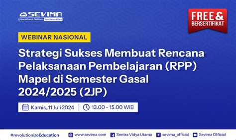 Event Sevima Webinar Nasional Strategi Sukses Membuat Rencana