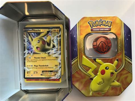 Pokemon Trading Cards Pikachu Ex Battle Heart Tin 興趣及遊戲 玩具 And 遊戲類