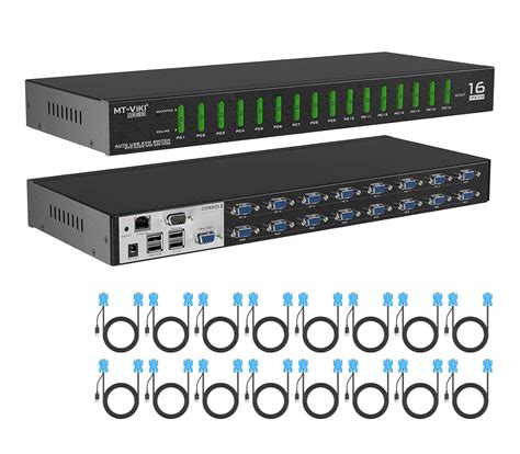 MT-VIKI IP KVM Console 16 Port, 1U Rackmount KVM VGA Switch Over IP, 1 ...