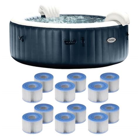 Intex Purespa Plus Person Portable Inflatable Hot Tub Bubble Jet Spa W Accessory Kit V