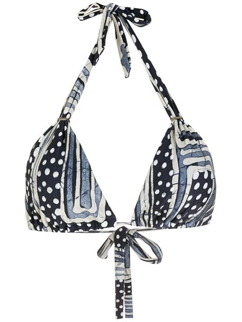 Lenny Niemeyer Alter Trianle Bikini Top Blue Editorialist