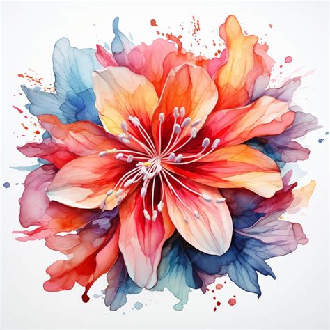 Premium Photo A Vector Watercolor Flowers On White Background