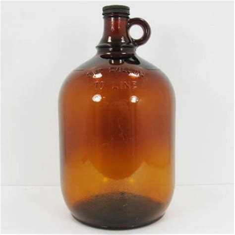 Brown Amber Glass 1 Gallon To Line Loop Handle Jug Bottle Moonshine