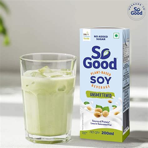 So Good Soy Milk Unsweetened 200Ml ((100% Vegan Milk, Plant Based Milk ...