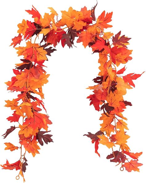 Amazon Sunvissh 2 Pack Fall Maple Leaf Garland 5 7Ft Piece