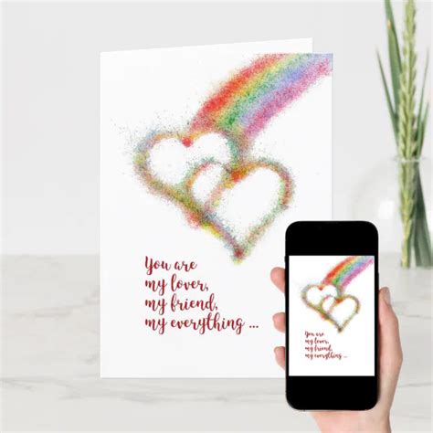 Happy Anniversary Wife Lesbian Rainbow Hearts Card Zazzle