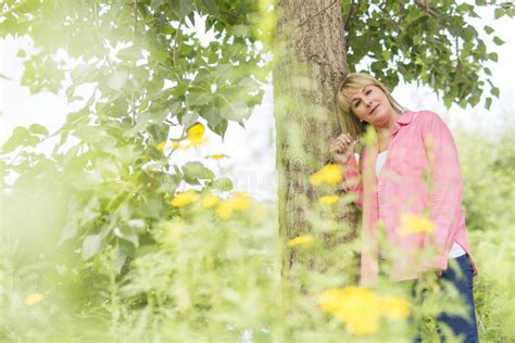 Mature Woman Outside Wearing In Pink Clothes Stock Photo Image Of Outside Happy