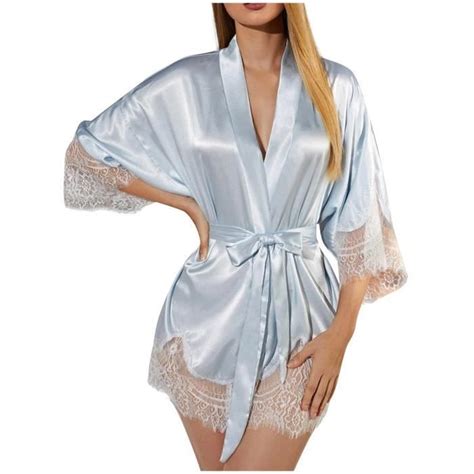 Satin Soie Pyjamas Femmes Chemise De Nuit Lingerie Robes Sous V Tements V Tements De Nuit Sexy