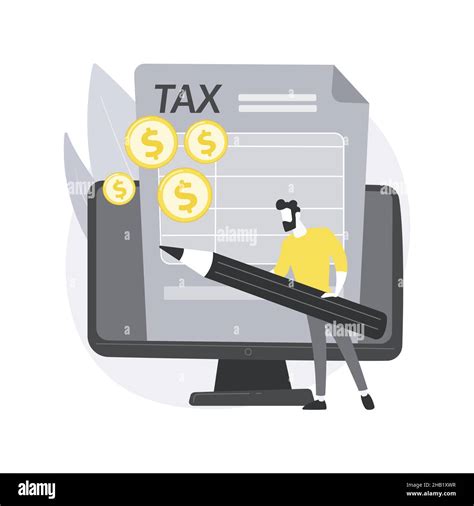 Electronic Tax Filing Abstract Concept Vector Illustration Stock Vector