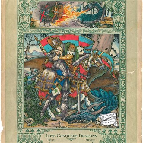 Love Conquers Dragons Gay Art Queer Lgbtq Fantasy Felix Etsy