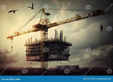 Crane at the Construction Site Stock Photo - Image of built ...