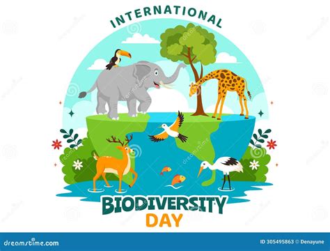 World Biodiversity Day On May Illustration With Biological Diversity