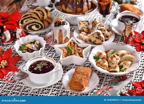 Traditional Dishes for Christmas Eve in Poland Stock Photo - Image of mushroom, beetroot: 164394976