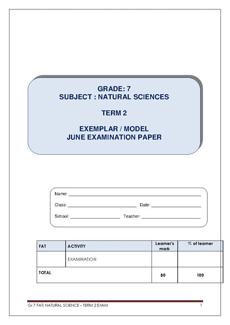 Physical Sciences June 2014 Exemplar 4