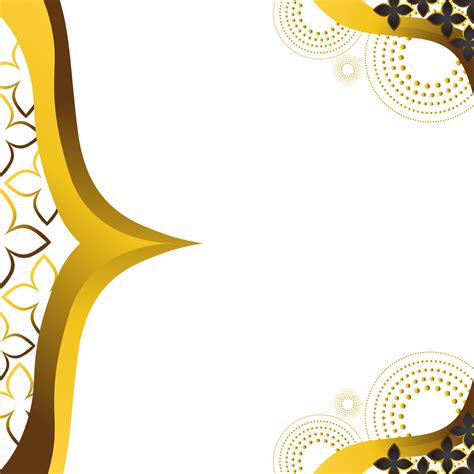 golden floral frame ornament  png