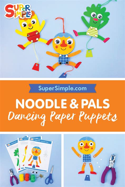 noodle  pals puppet printable template paper craft preschool