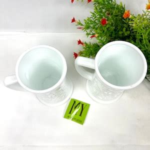 Vintage 1950s Federal Glass Company Milk Glass Steins Set Of 2 Gift