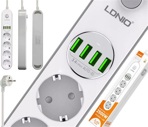 Listwa zasilająca 4 Gniazda 4x USB Przedłużacz Sklep Opinie Cena