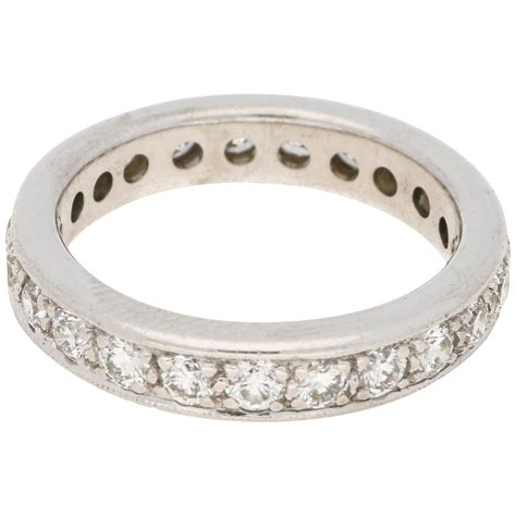 D Color Full Diamond Eternity Ring Set In Karat White Gold For Sale