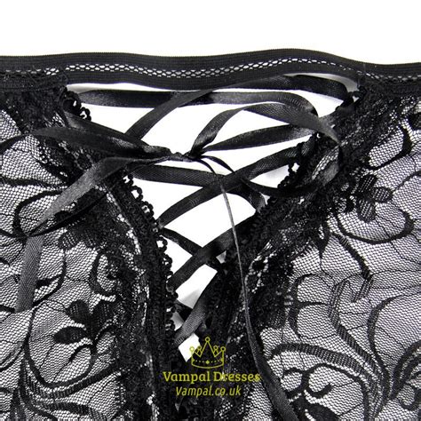 Black Set Open Bra Garter Underwire Lace See Though Lingerie Set Vampal Dresses