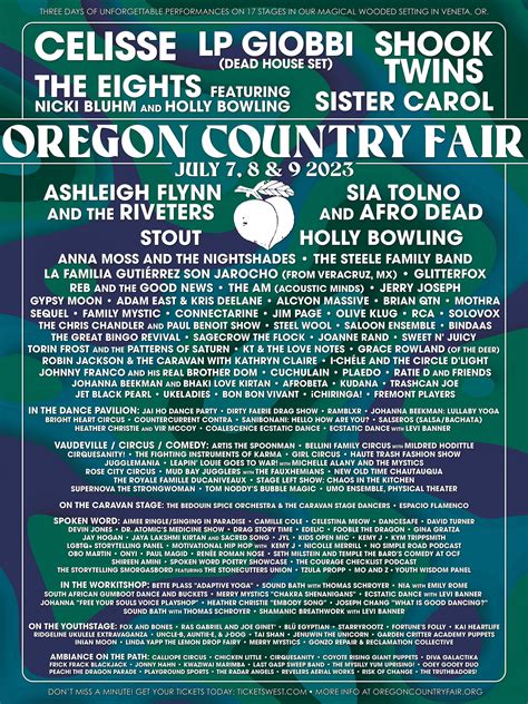 Oregon Country Fair announces 2023 Entertainment Lineup – Eugene Weekly